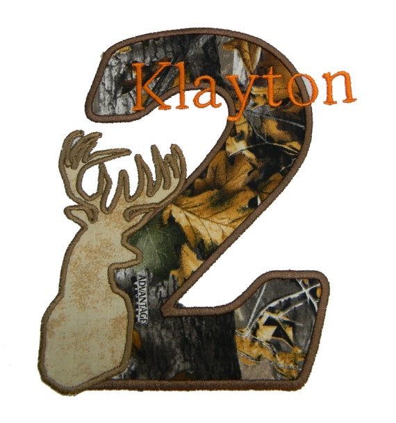 GreatStitch Deer Little Hunter Real Tree Camo Boy Birthday Shirt Il_570xn