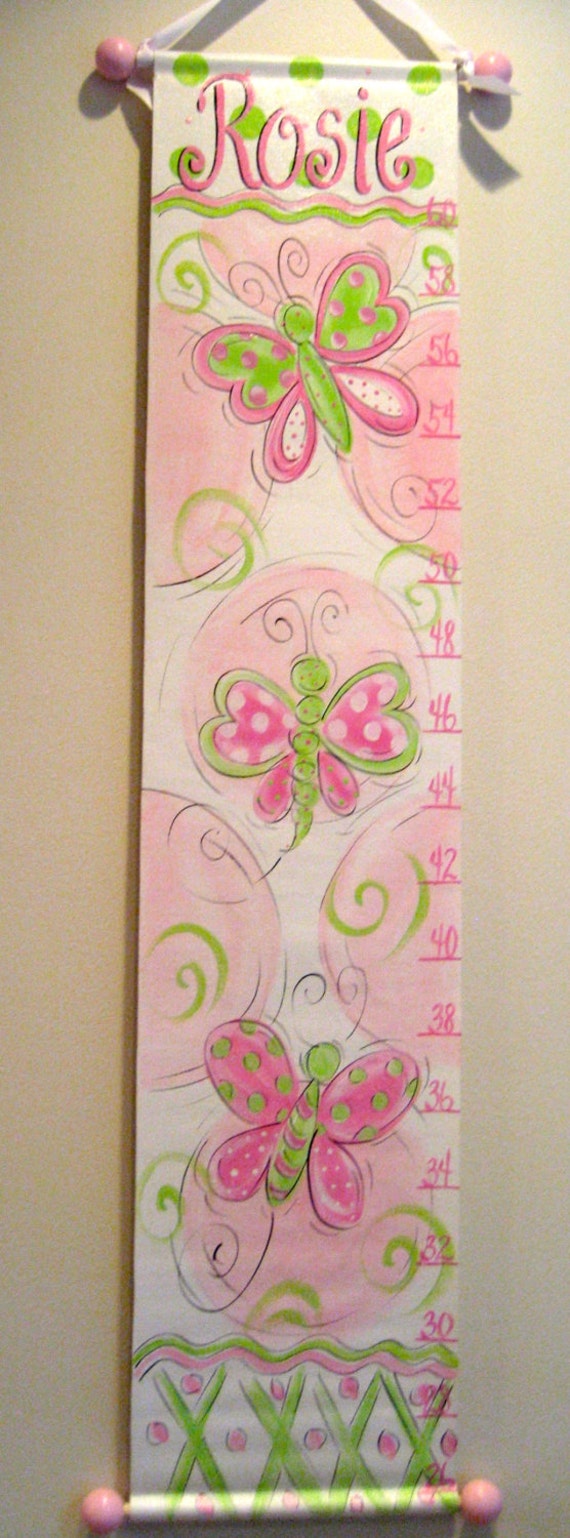 Items similar to Hand Painted Canvas Growth Chart on Etsy
