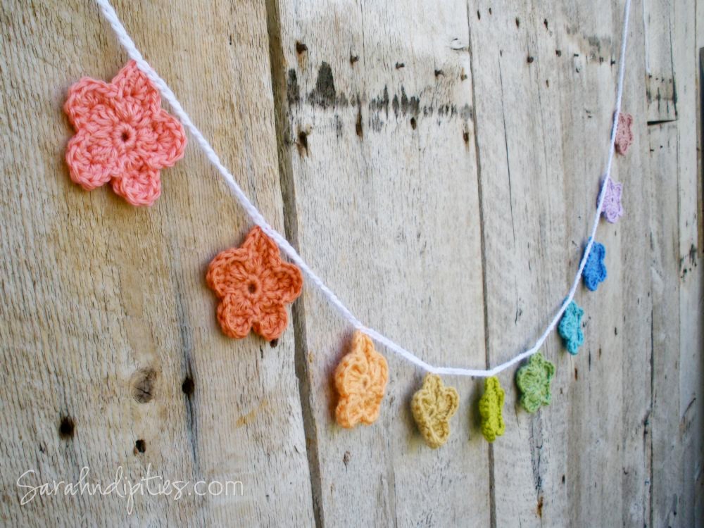Crochet Flower Garland You Choose Colors