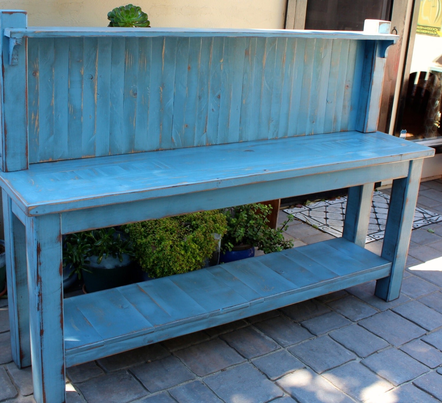 Potting Table Kitchen Hutch Handmade Furniture Shabby