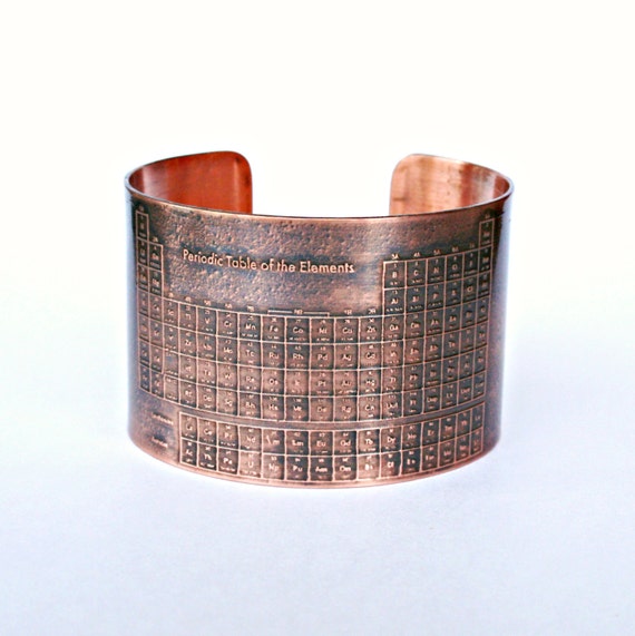 bracelet periodic table CUFF of COPPER   BRACELET Handmade Table Periodic Elements