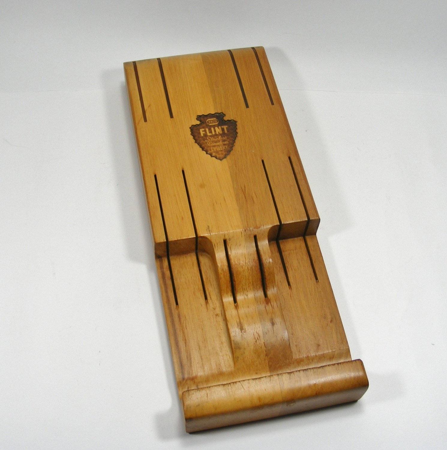 Vintage Wooden Knife Holder wall mount by EKCO by 