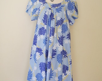 1980s Hawaiian dress, summer dress, cotton dress, cotton blend, maxi ...