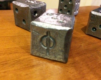 Six Sided Metal Magic the Gathering Themed Dice (Phyrexia) D6 1" (2 dice) - Hand Forged