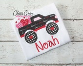 Valentines Day Boy Shirt Monster Truck with Hearts, Embroidered Applique Shirt or Bodysuit Il_170x135