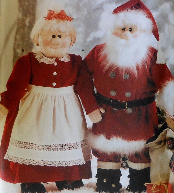 Santa Claus & Mrs.Claus Dolls Sewing Pattern UNCUT Butterick