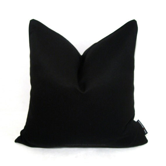 Items similar to Black Outdoor Pillow Cover, Modern Black Accent Pillow