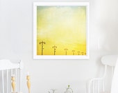 Oversized Art, Large Wall Art, Coney Island Photography, Large Prints,, Boardwalk Lights, Large Square Prints, Turquoise Yellow Print,