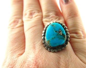 Turquoise Ring - Sterling Silver - Vintage