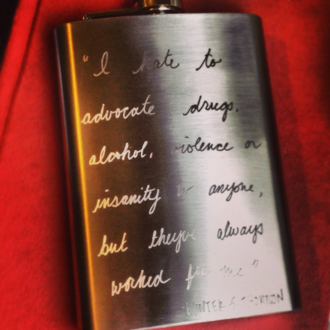 Personalized Flask. Custom HandEngraved Stainless Steel Flask
