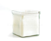 White Candle - Soy Candle - Recycled Glass Candle Holder