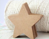 20 Star Kraft Tag - Paper Kraft - 6 x 6 cms - Gift tag - Price Tag - Wedding Rustic Tag - Ready to Ship.