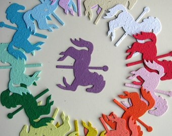 25 Seed Paper Carousel Horses