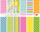 Hippity Hoppity Easter Cute Digital Papers - Commercial Use OK - Easter Digital Backgrounds, Easter Papers, Easter Patterns Il_170x135
