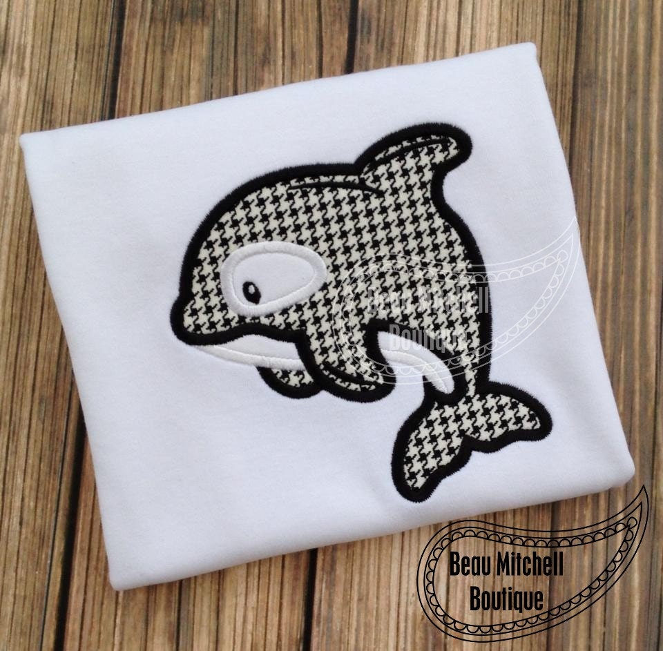 Orca Whale applique embroidery design