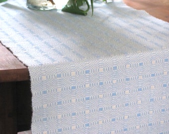 Rustic French Country Cottage Farmhouse Decor Throw Blanket - Rustic French Country Home Decor Blue Table Runner, Cottage Chic Farmhouse  Decor Table Runner, Long Hand Woven Cotton Table Cloth Runners