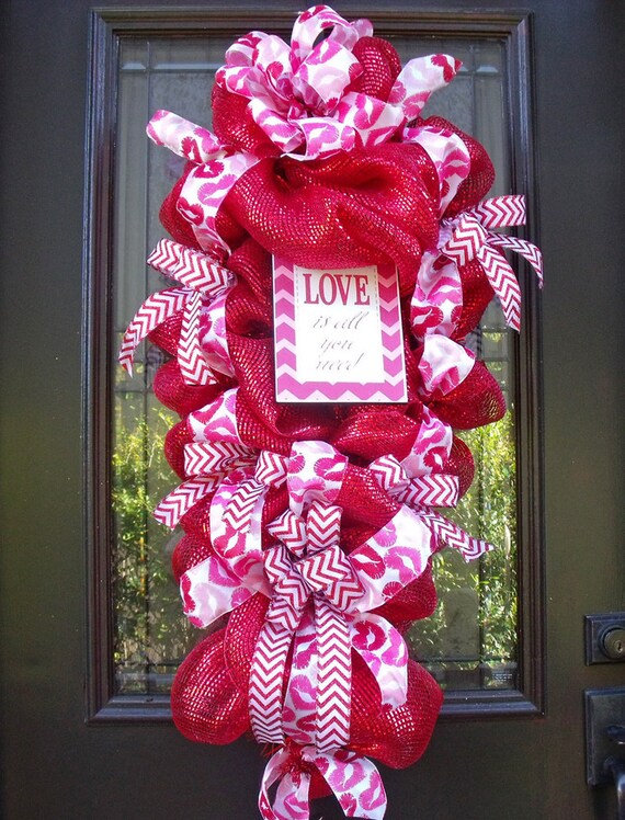 Valentine Swag Wreath Deco Mesh Valentine Swag Valentine