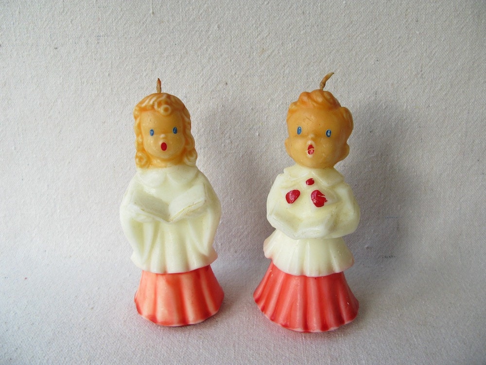 Vintage Christmas Candles Gurley Choir Carolers