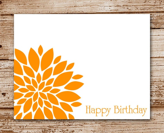 Set of 8 Bloom Birthday Cards | Personalized Note Cards, Notecards, Stationery | Flowers | Color Choices Il_570xn
