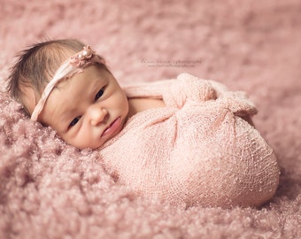Newborn Stretch Wrap, Baby Stretch Wrap in Many Colors, Newborn Girl Props, Cocoon Wrap, Pink Wrap, Newborn Props, Baby Girl Photo Prop