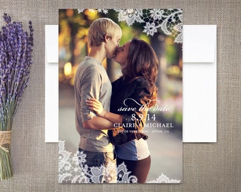 Lace Save the Date Cards
