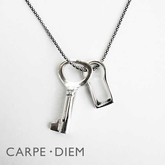 Silver Lock Key Necklace and Pendant by carpediemjewellery on Etsy