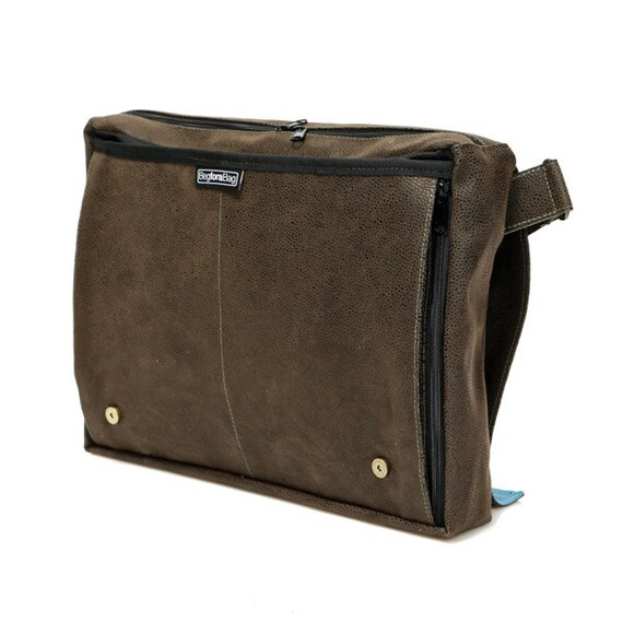 fake leather messenger bag