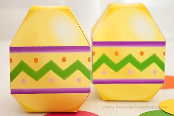 Easter Egg Favor Box - Yellow : DIY Printable Easter Gift PDF - Instant Download Il_570xn