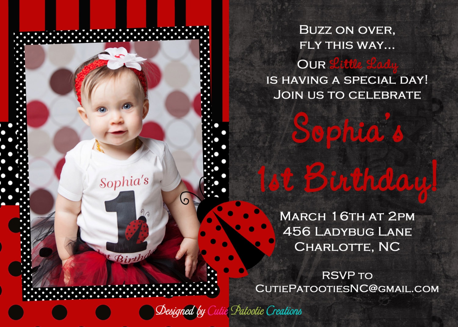 Ladybug Photo Invitations 10