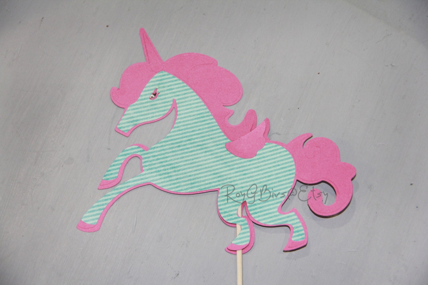 unicorn cake topper customized for you by roygbivs on etsy