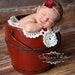Small Dark Red Flower Headband