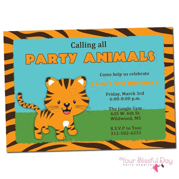 Tiger Birthday Party Invitations 3