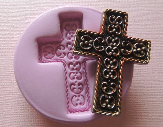 Fondant Cross Silicone Mold Resin Polymer Clay by WhysperFairy