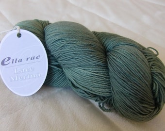 Ella Rae Lace Merino, fingering weight yarn, Faded Green color