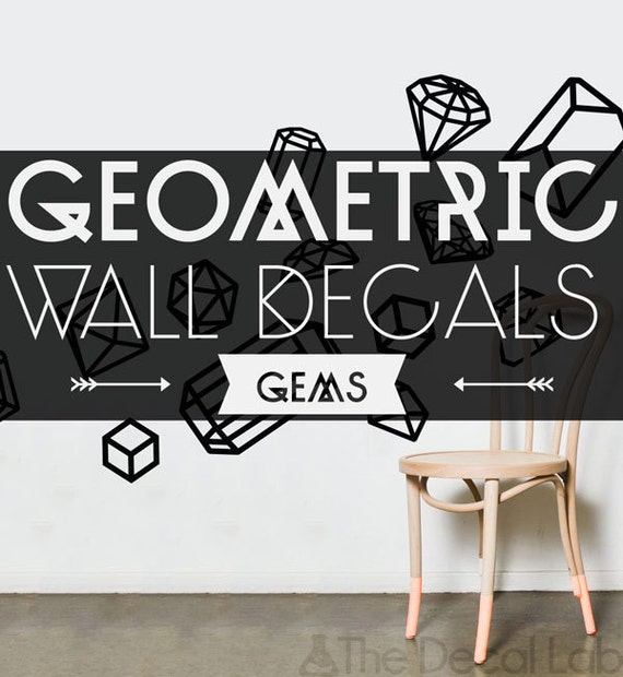 Isometric Wall Decals Geometric Shapes Wall Design by DecalLab