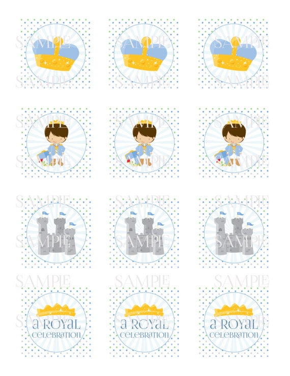 Royal prince party 2" cupcake toppers / favor tags instant download digital file - DIY Il_570xn