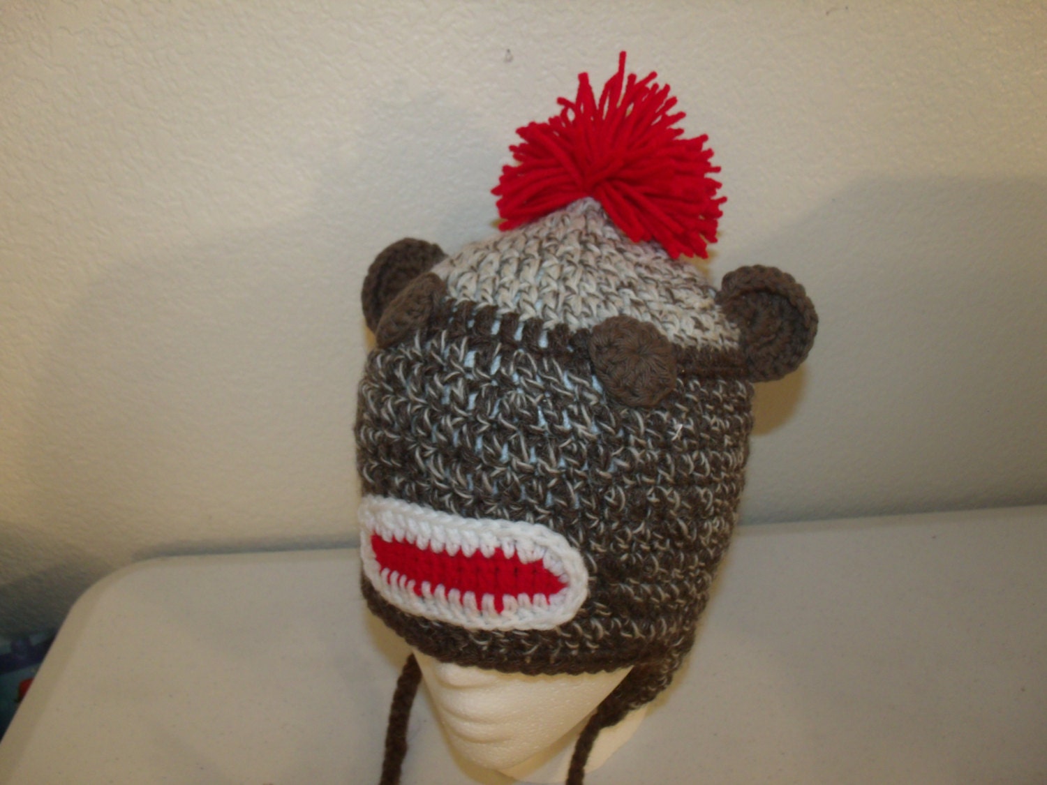 Adult Sized Sock Monkey Hat