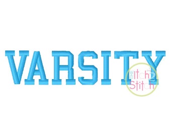 Varsity Embroidery Font .75",& 1.25" INSTANT DOWNLOAD now available