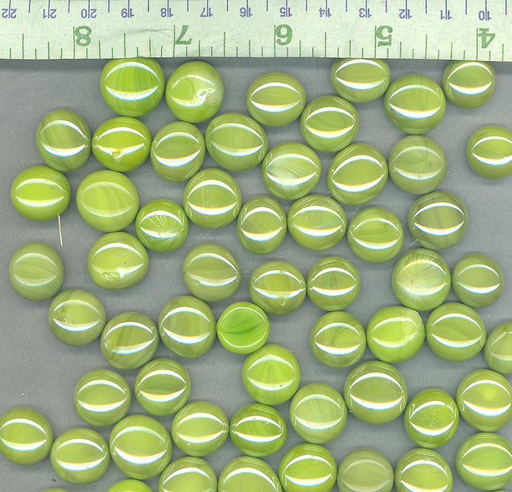 Lime Green Iridescent Mini Glass Gems Mosaic Tiles 50 Flat Back