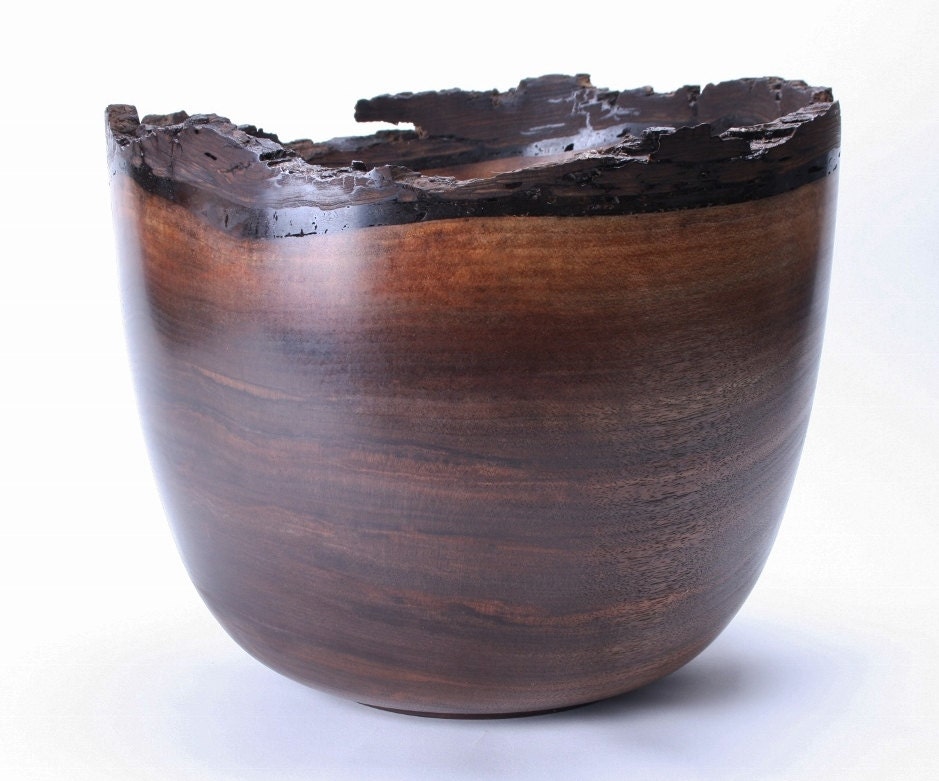 Black Walnut Natural Edge Wooden Bowl 1025 13 X 11