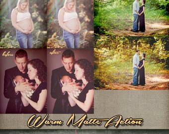 Warm Matte Photoshop Action INSTANT DOWNLOAD the only one you will ever need! fully layered for complete customization