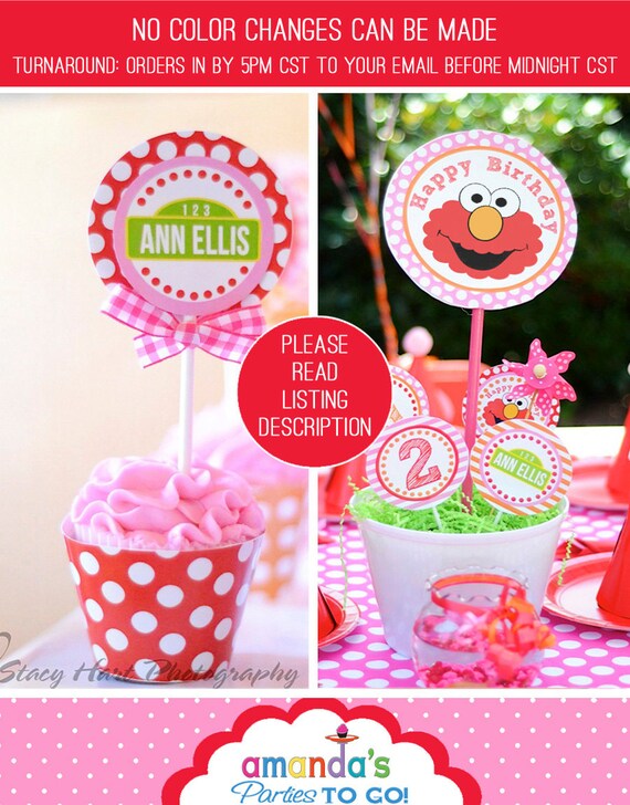 ELMO Party Printable 1- SALE - HUGE Pink Collection inspired by Sesame Street - Amanda's Parties To Go Il_570xn
