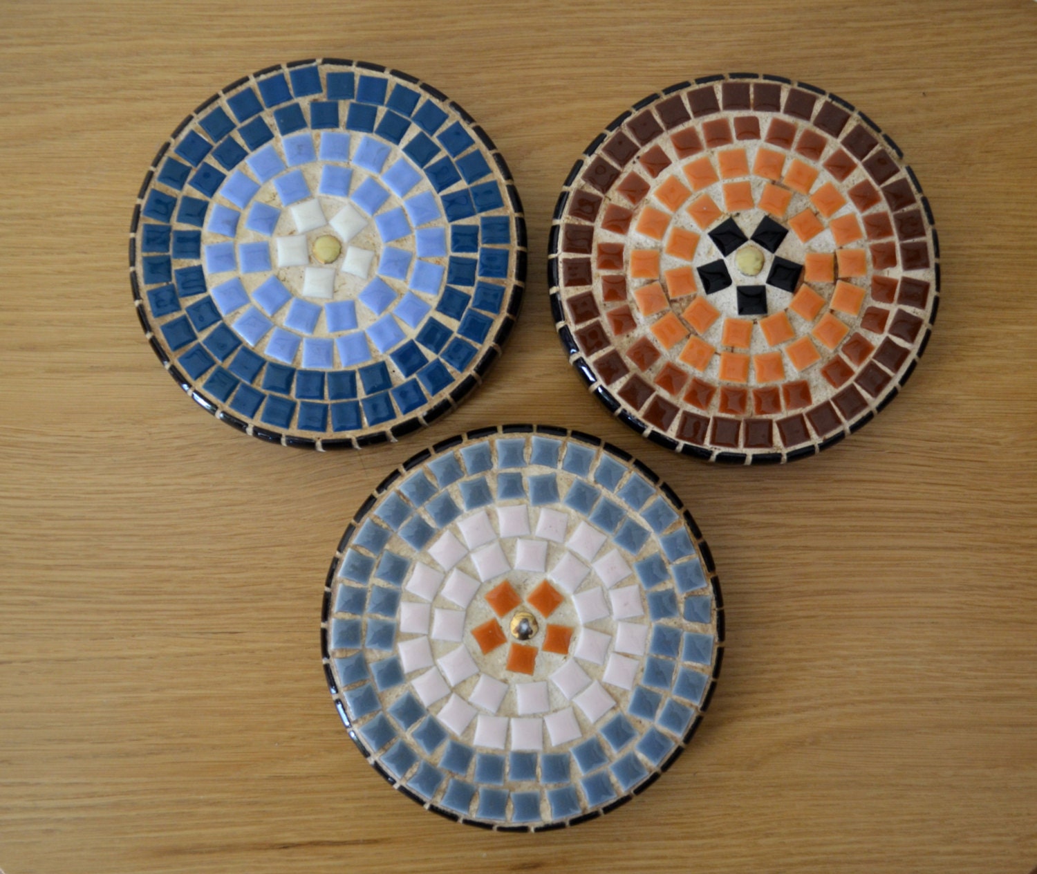 Mid Century Mosaic Tile Trivet Set