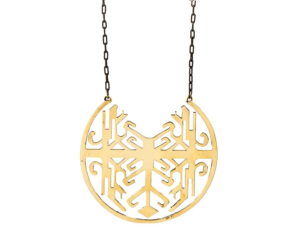 Brass Pendant Geometric Jewelry Sumatra Pendant Big