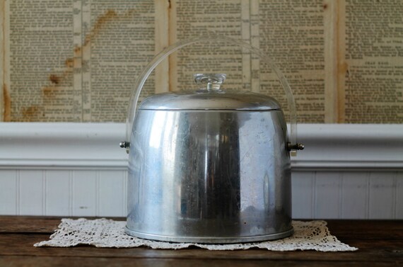 Vintage Ice Bucket - Metal Aluminum Serving Ice Bucket