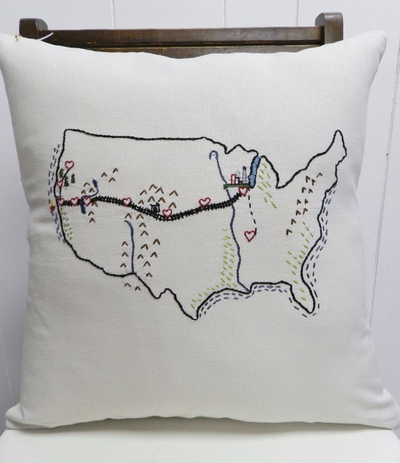 Personalized Travel Map Pillow Cover