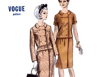 Vogue 6423 Vintage 60s Misses' Two Piece Dress Sewing Pattern - Uncut - Size 14 - Bust 34