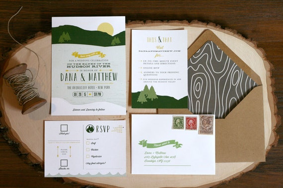 River Themed Wedding Invitations 1