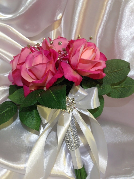 Pink bouquet, Caroline bouquet, True touch rose bouquet, Wedding