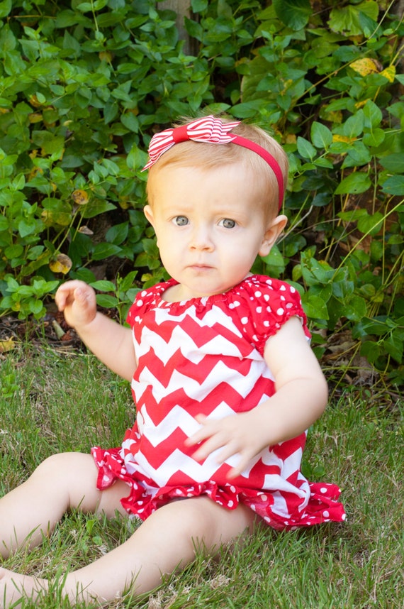 Red Baby Headband Striped Baby Bow Striped BOWTIE by KinleyKate